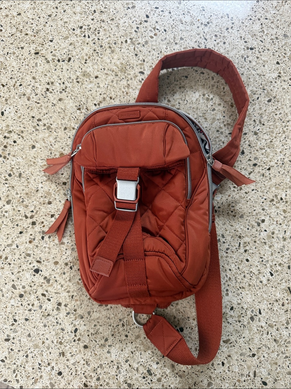 Vera Bradley Quilted Crossbody Sling Bag - Rust Red